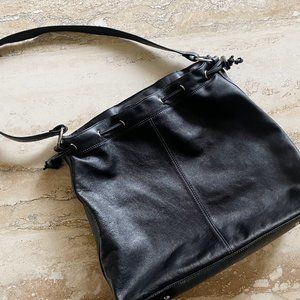 SOLD Black Leather Shoulder Bag